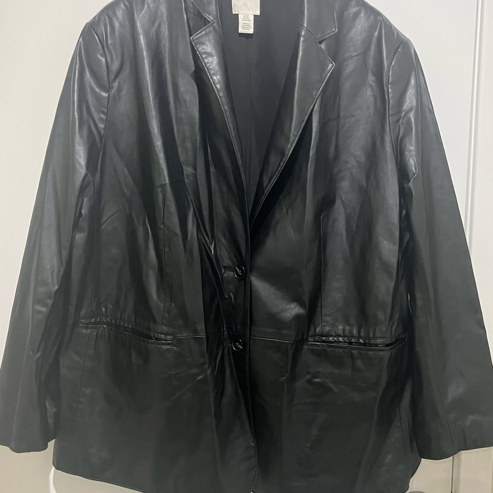 Women's Black Faux Leather Jacket